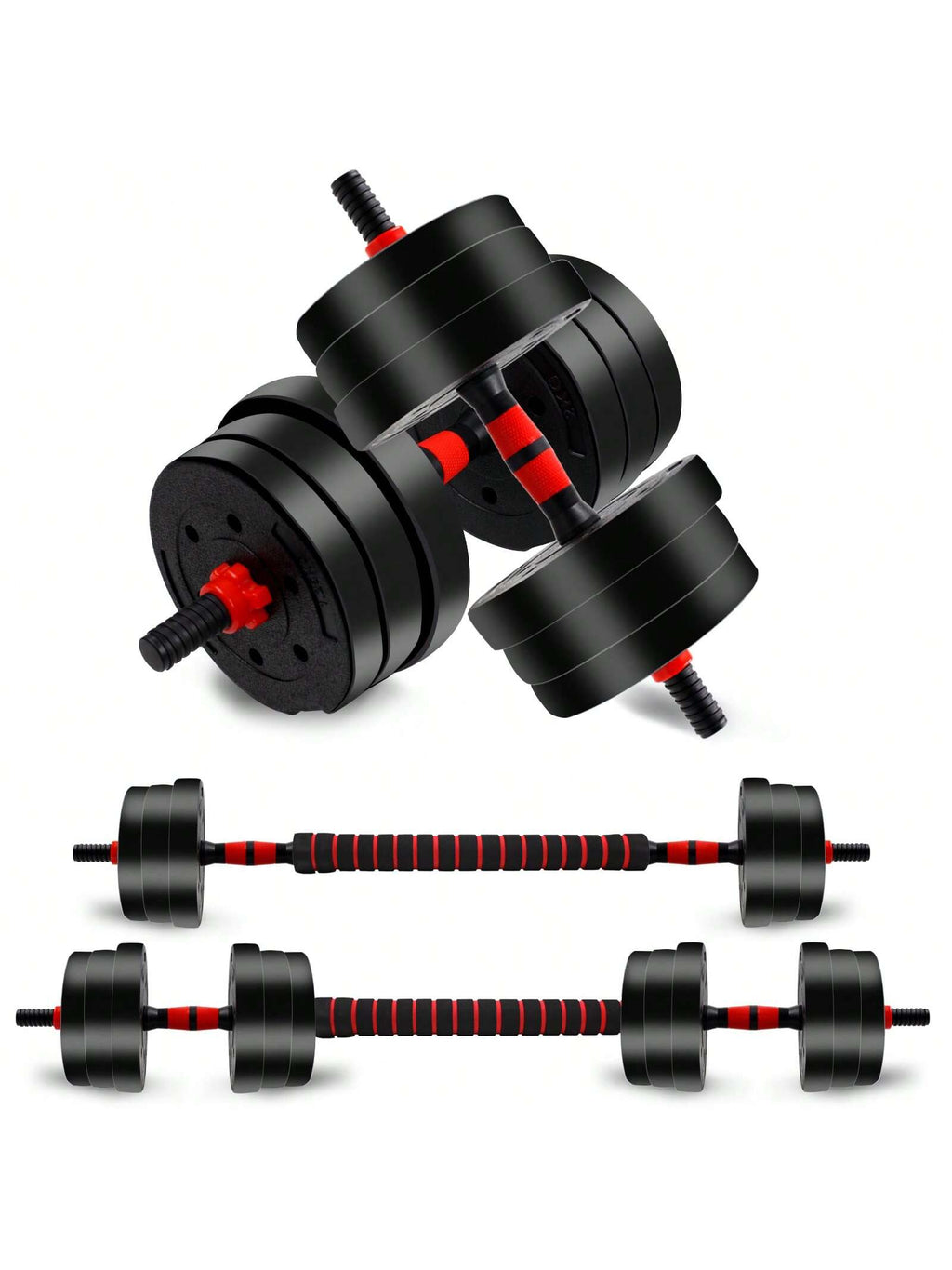 Adjustable Weights Dumbbells Set, 44LBS Barbell Weight Set for Home Gym,Dumbbells Set Hand Weights at Home,Push-Up,Free Weight Set Fitness Exercise Workout Equipment for Man Women