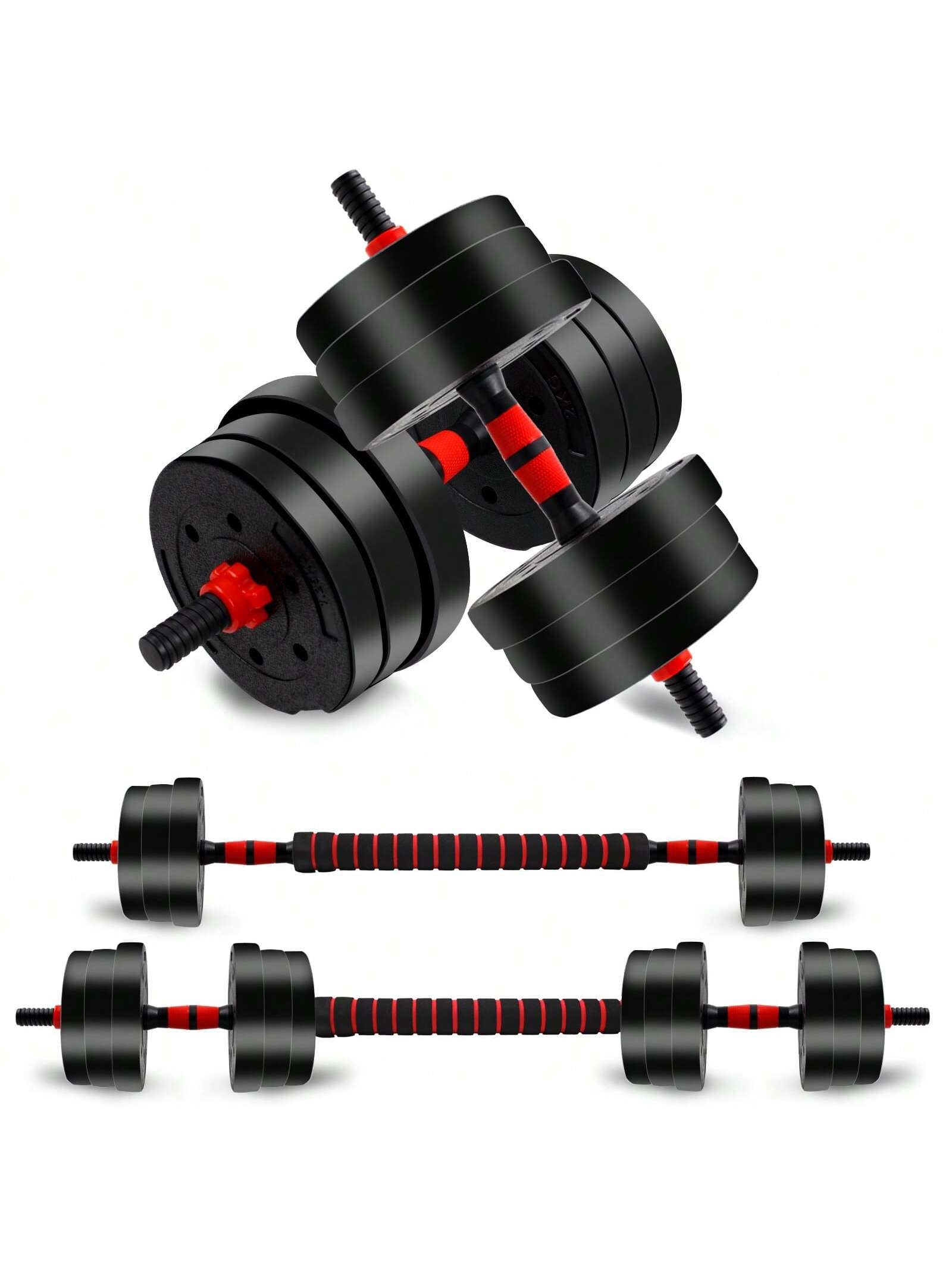 Adjustable Weights Dumbbells Set, 44LBS Barbell Weight Set for Home Gym,Dumbbells Set Hand Weights at Home,Push-Up,Free Weight Set Fitness Exercise Workout Equipment for Man Women