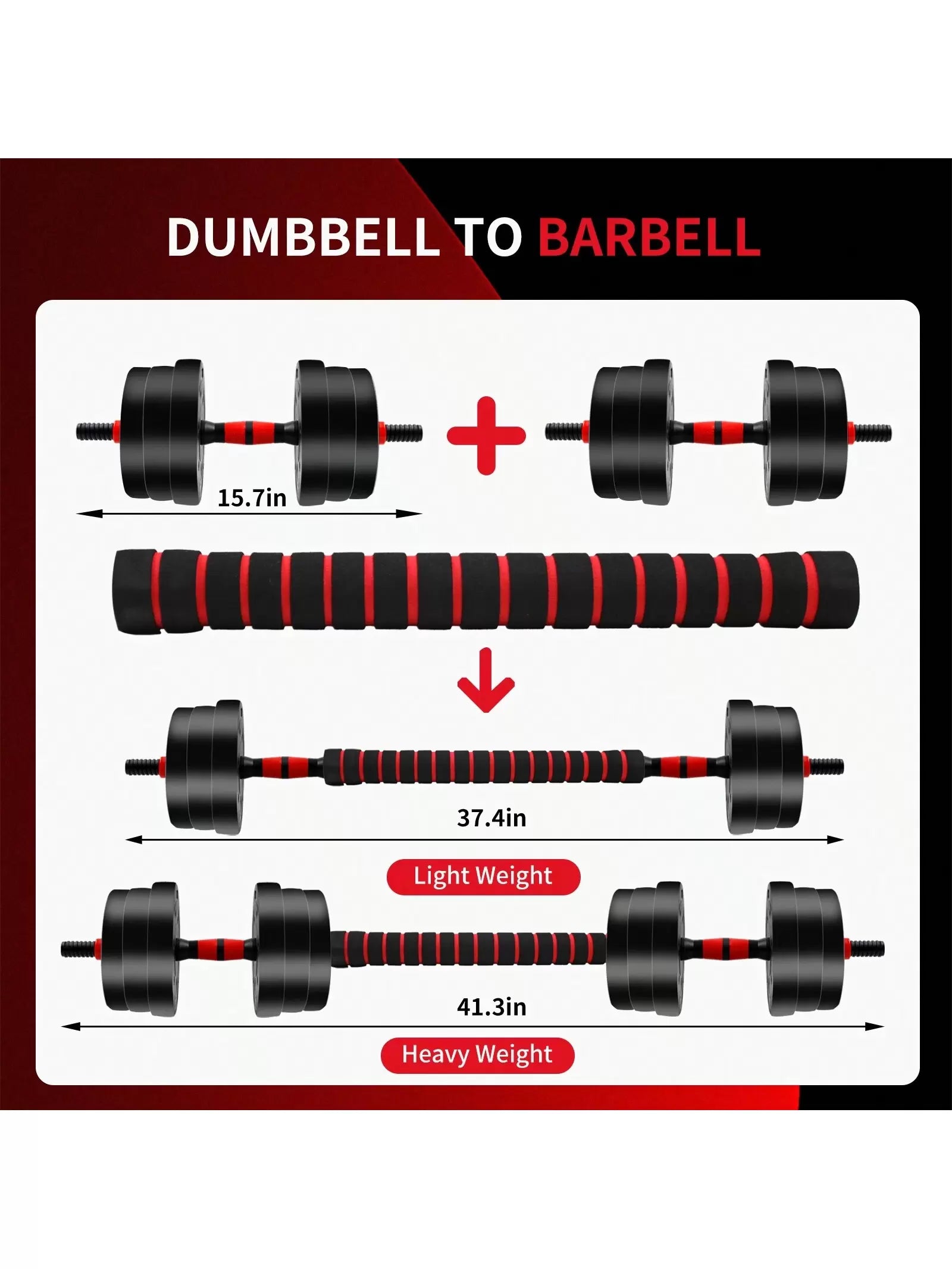 Adjustable Weights Dumbbells Set, 44LBS Barbell Weight Set for Home Gym,Dumbbells Set Hand Weights at Home,Push-Up,Free Weight Set Fitness Exercise Workout Equipment for Man Women