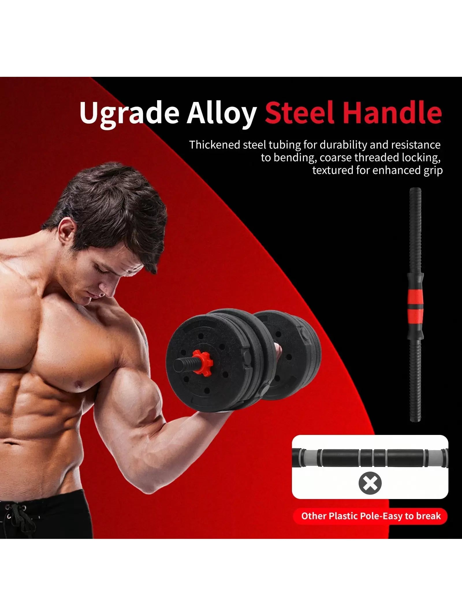 Adjustable Weights Dumbbells Set, 44LBS Barbell Weight Set for Home Gym,Dumbbells Set Hand Weights at Home,Push-Up,Free Weight Set Fitness Exercise Workout Equipment for Man Women