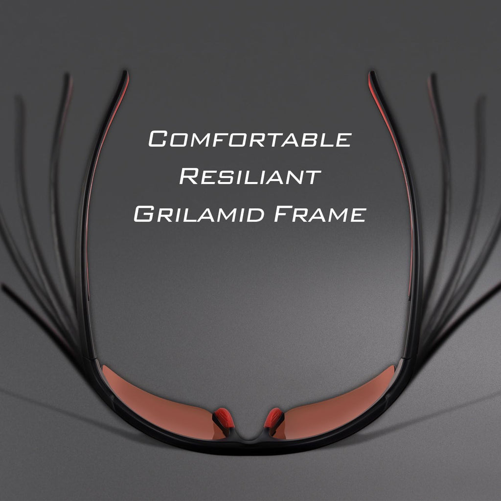 Cuivre Polarized Sport Sunglasses for Men and Women, Matte Blue Frame,Smoke Lens