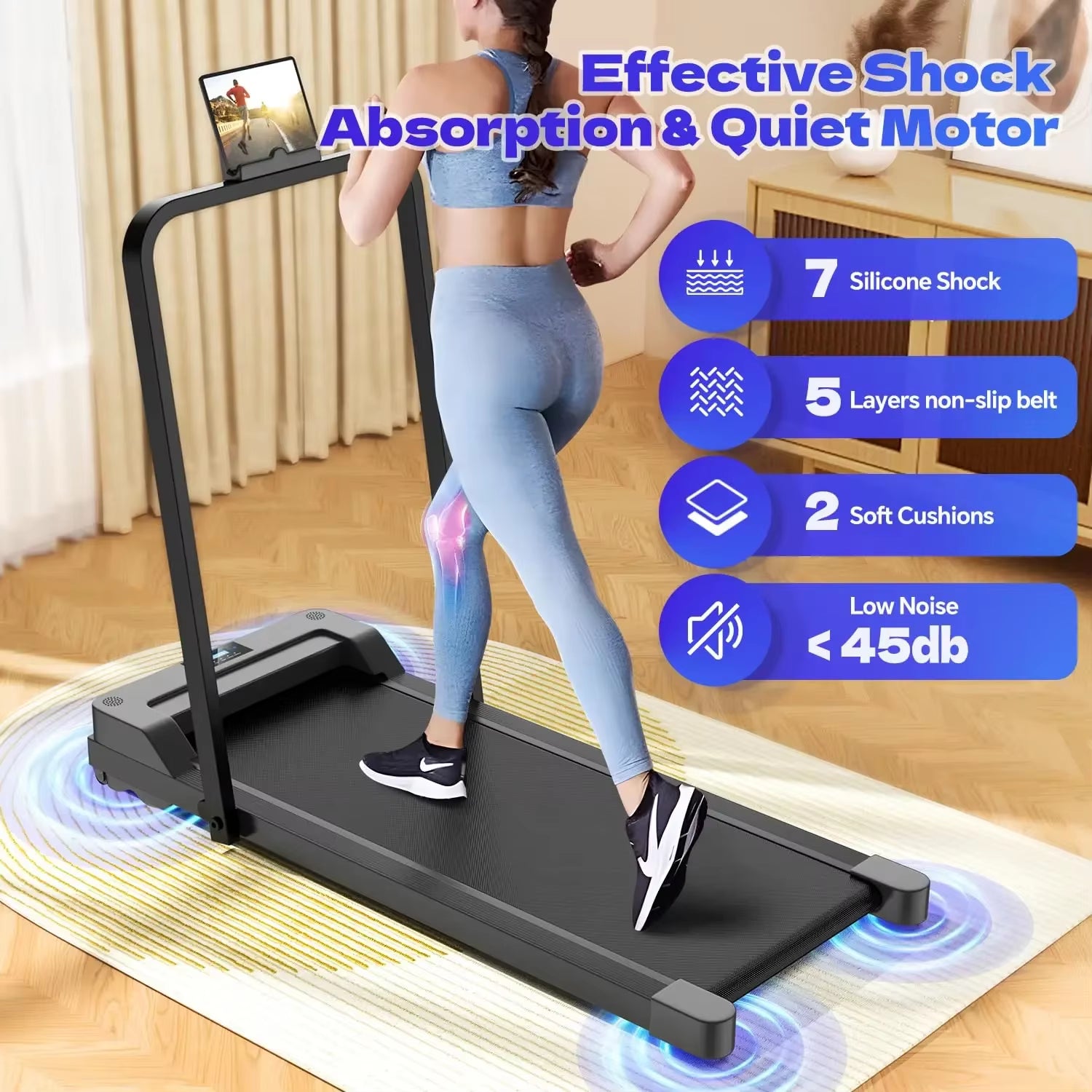 Walking Pad Office Fitness Equipment Multifunctional Stepper Walking Machine Foldable Electric Treadmill