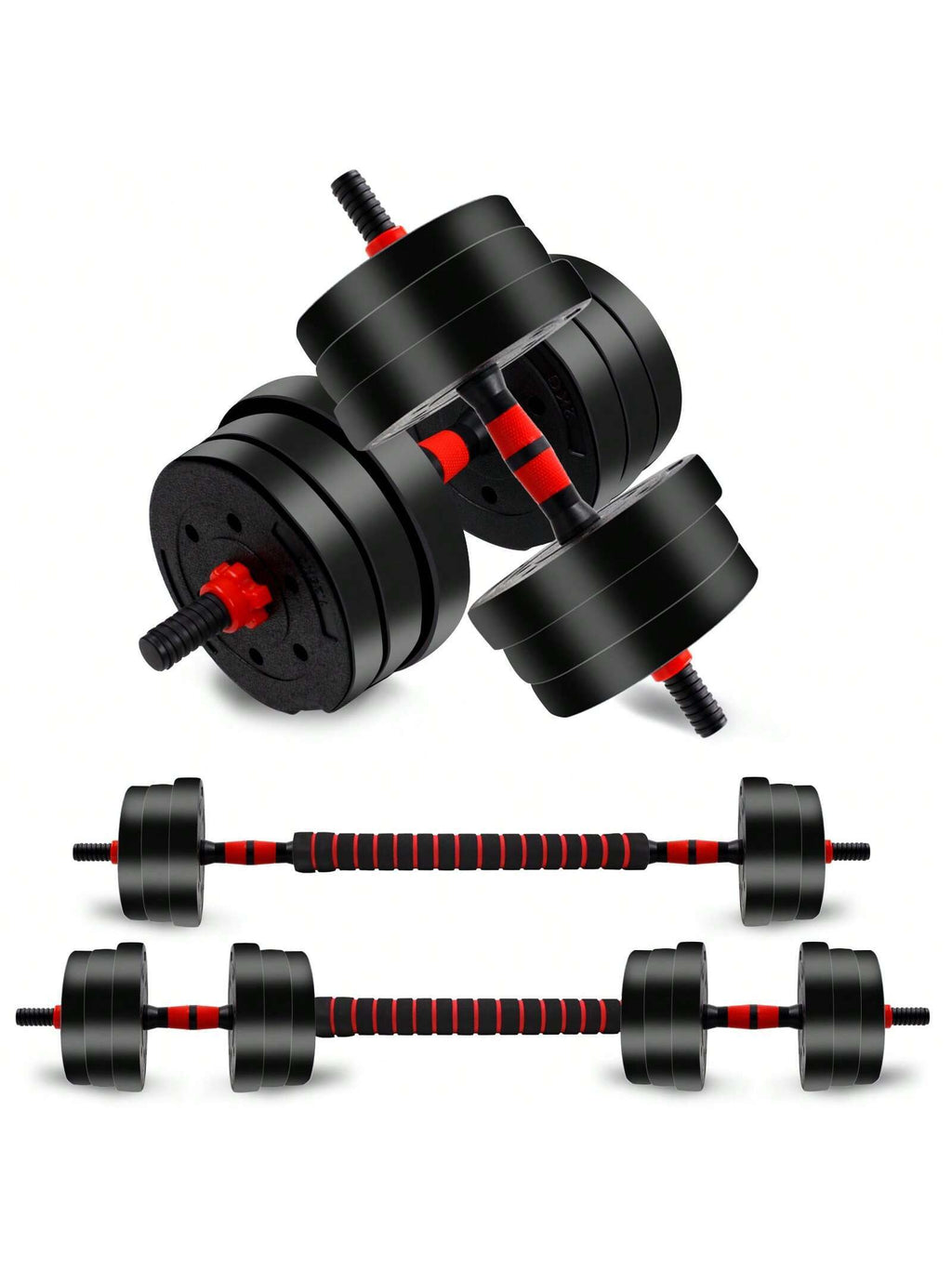 Adjustable Weights Dumbbells Set, 44LBS Barbell Weight Set for Home Gym,Dumbbells Set Hand Weights at Home,Push-Up,Free Weight Set Fitness Exercise Workout Equipment for Man Women