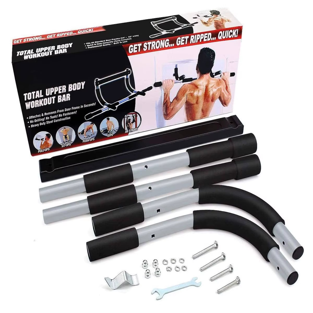 Indoor Horizontal Bar Pull-Up Device Fitness Equipment Punch-Free Parallel Bars Door Frame Pull-Up Bar for Sports Training