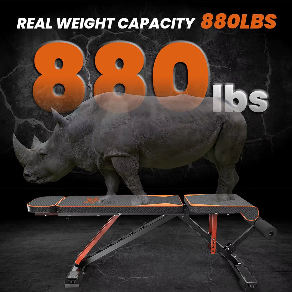 Adjustable Workout Weight Bench Full Body Exercise with Resistance Bands Weight Lifting Sit-Ups Home Gym Workouts Weight Bench